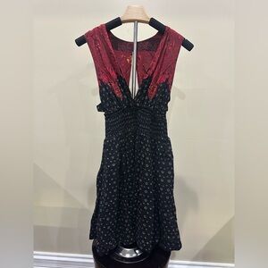 Free People Red and Black Backless Dress
